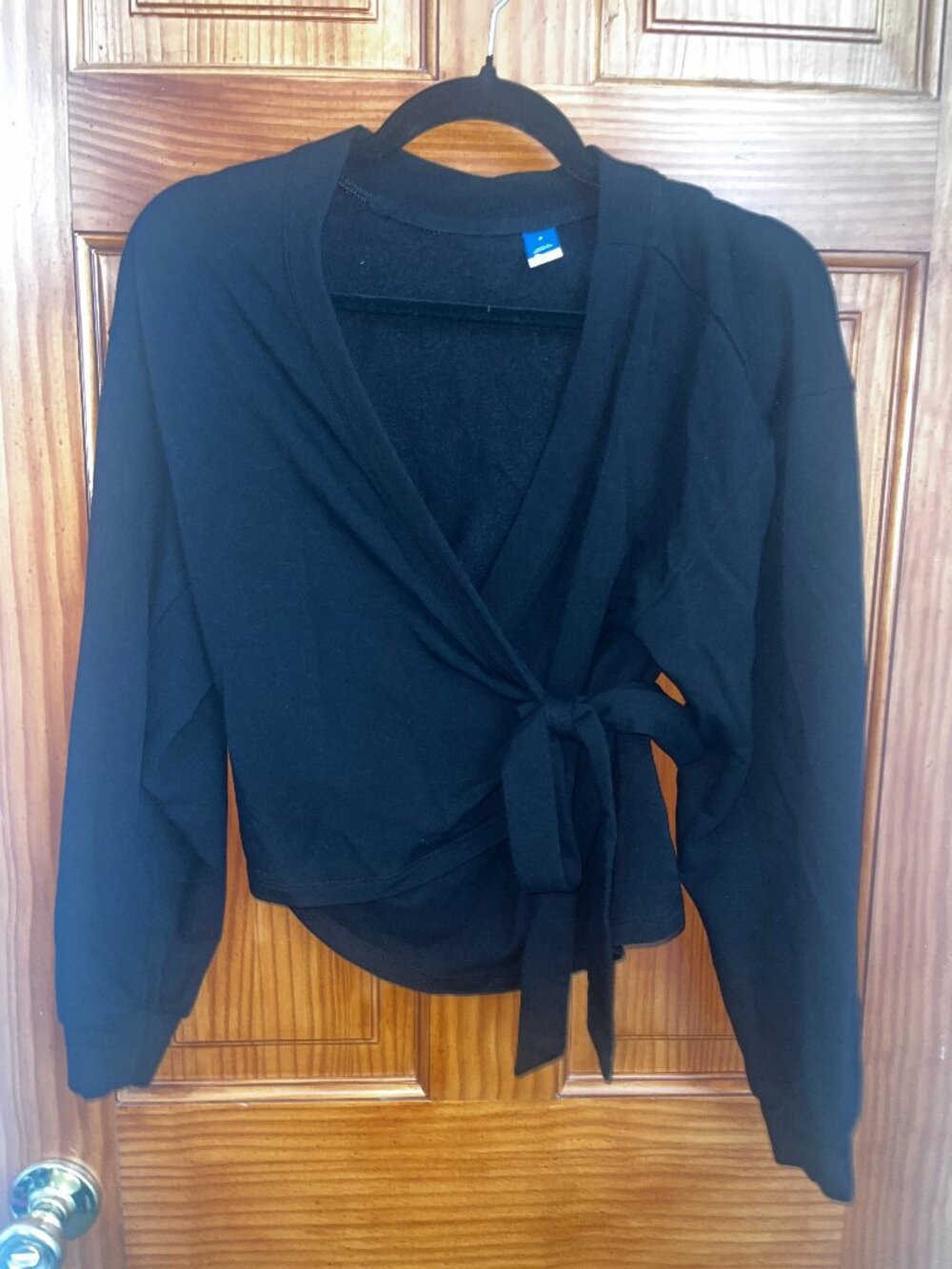 Old Navy Black Wrap Tie Sweatshirt Top